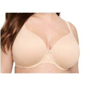 Cacique Womens 50DDD Beige Unlined Full Coverage Underwire Bra NWT -small flaw